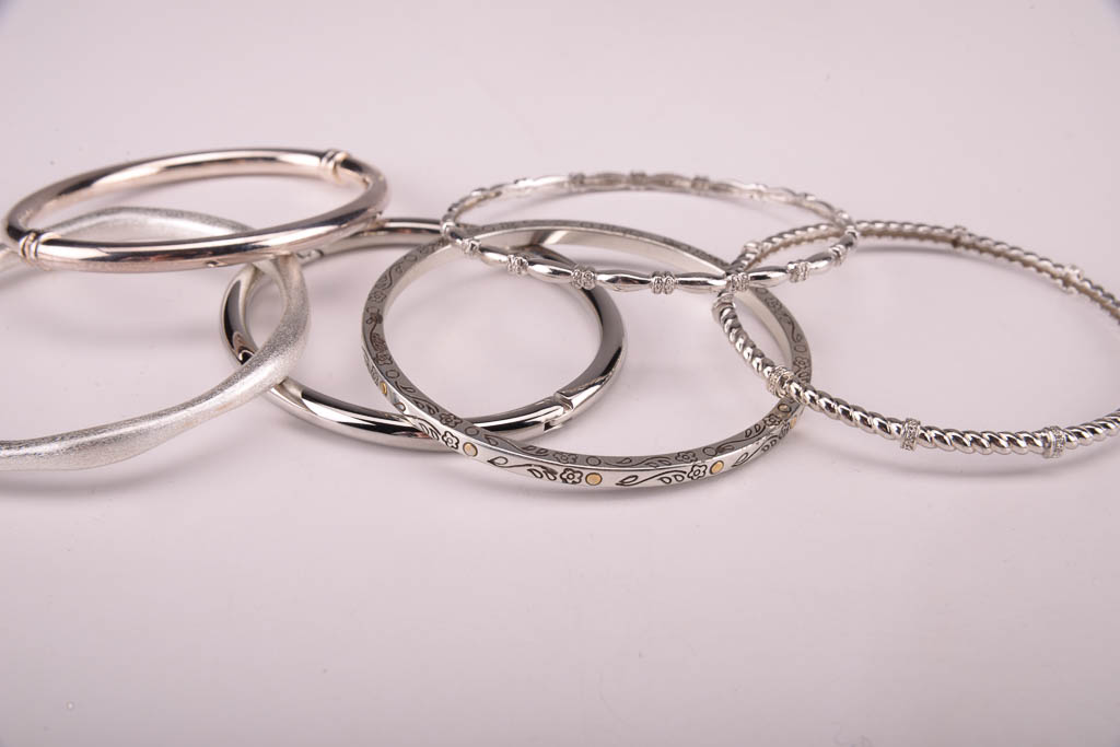 Assortment of Silver Tone Fashion Jewelry