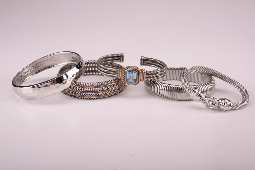 Assortment of Silver Tone Fashion Jewelry