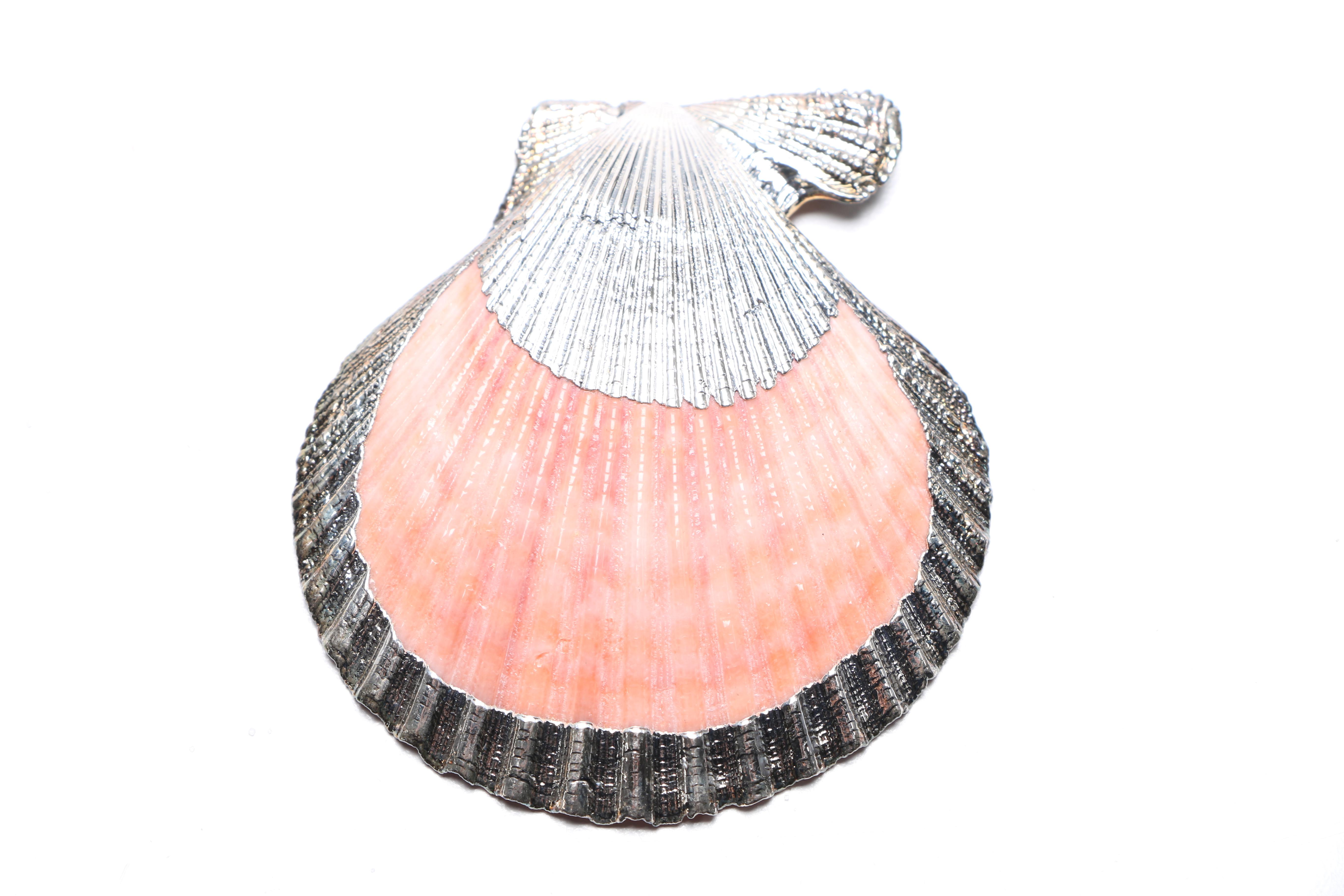 Ruzzetti & Gow Silver Plate Cockle Vessels With Coin Silver Salt Spoons