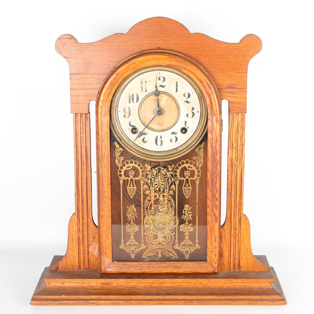 Antique Ingraham Eight Day Pendulum Mantel Clock