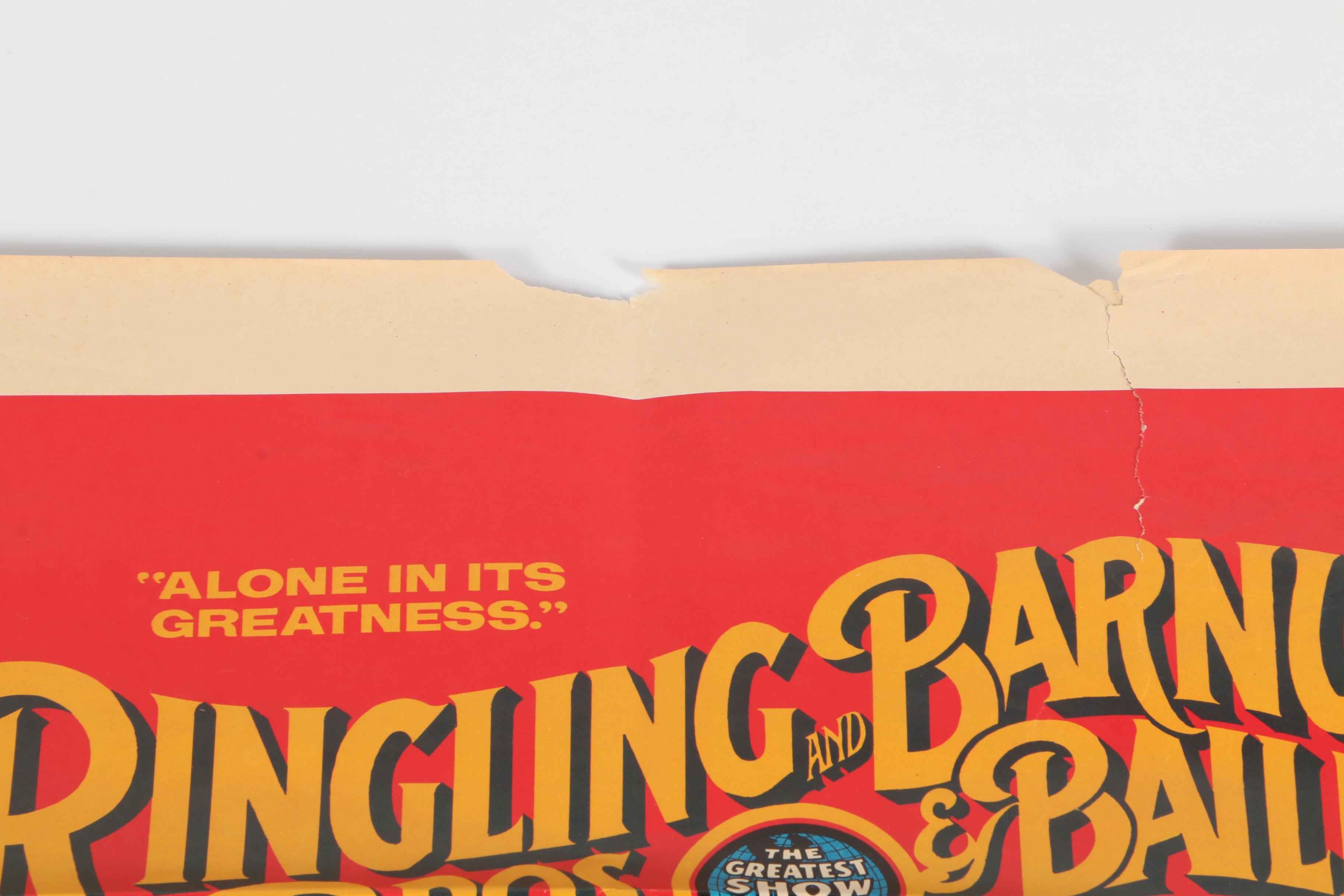 Vintage Lithograph Poster for Ringling Bros. Circus