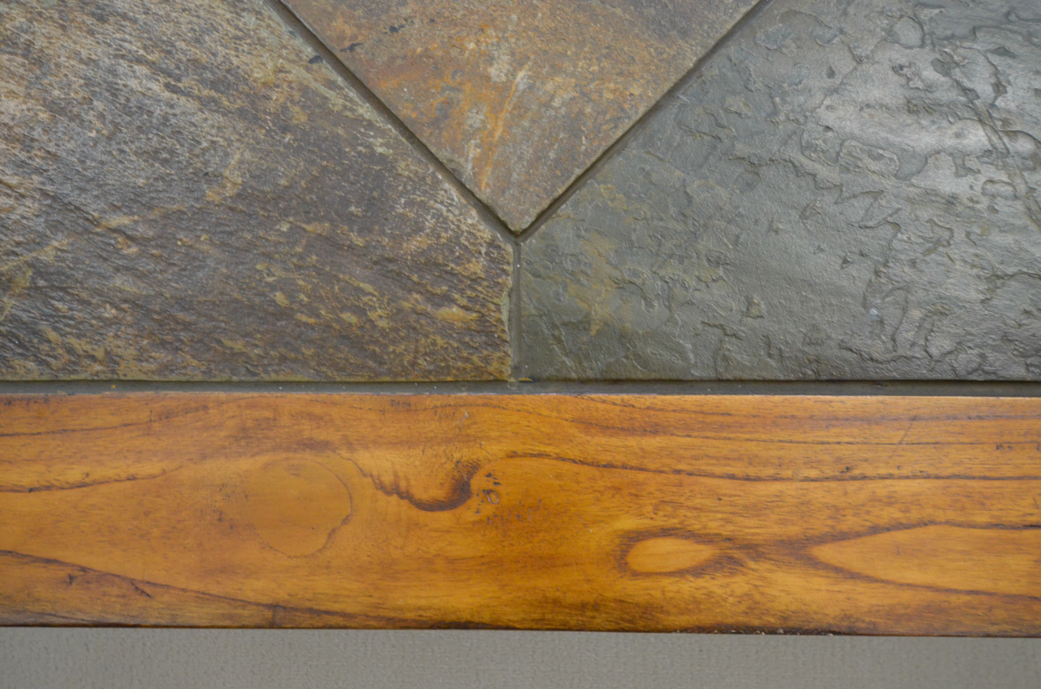 Wood and Stone Tile Coffee Table