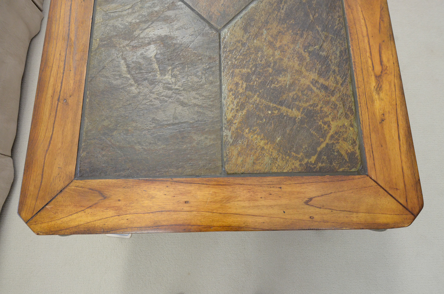 Wood and Stone Tile Coffee Table