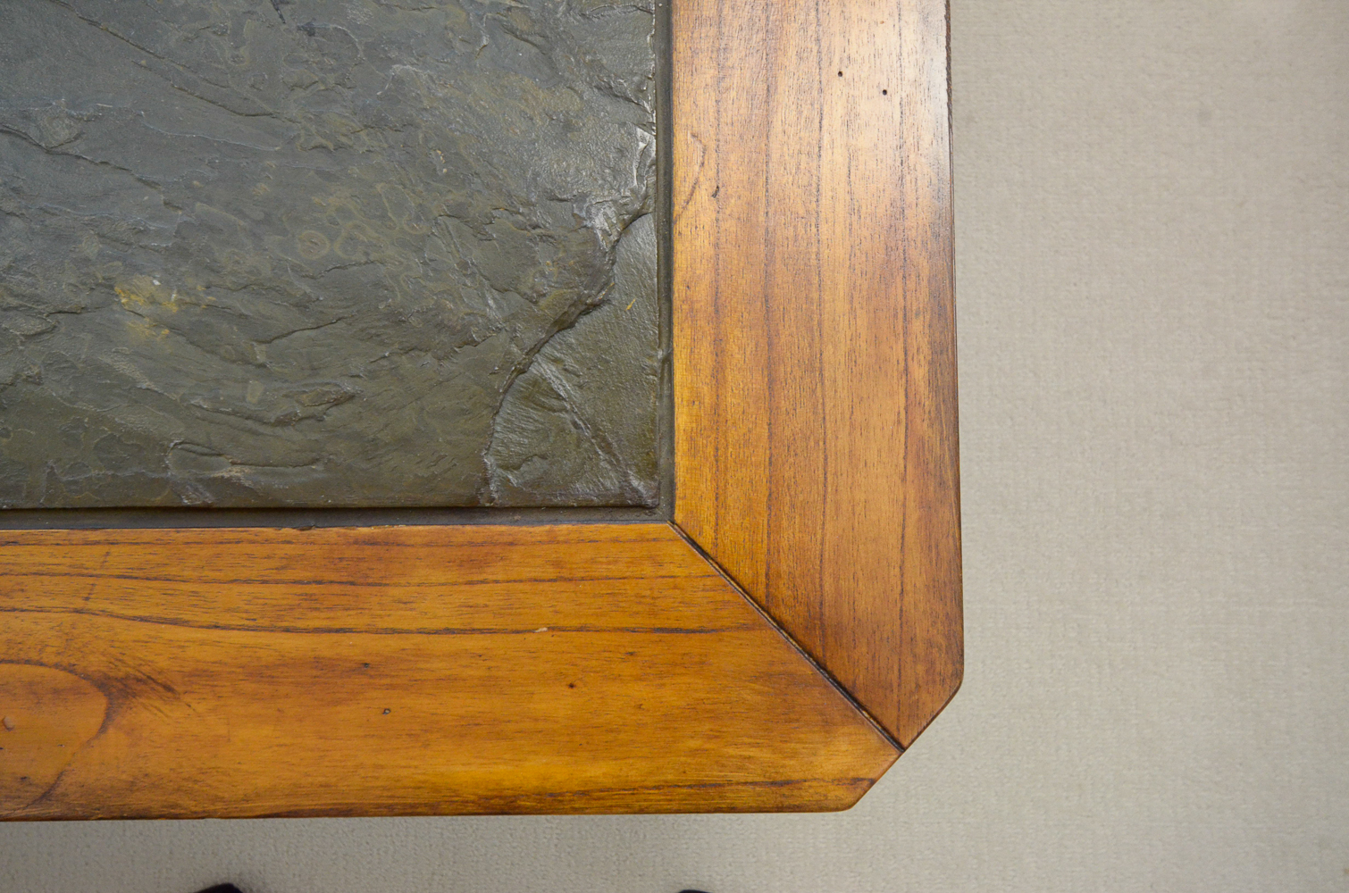 Wood and Stone Tile Coffee Table