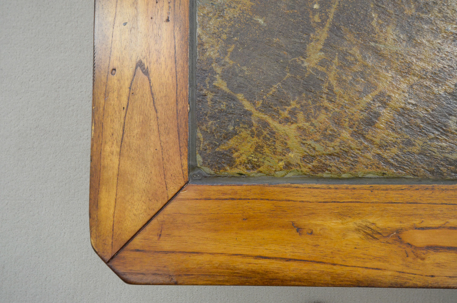 Wood and Stone Tile Coffee Table