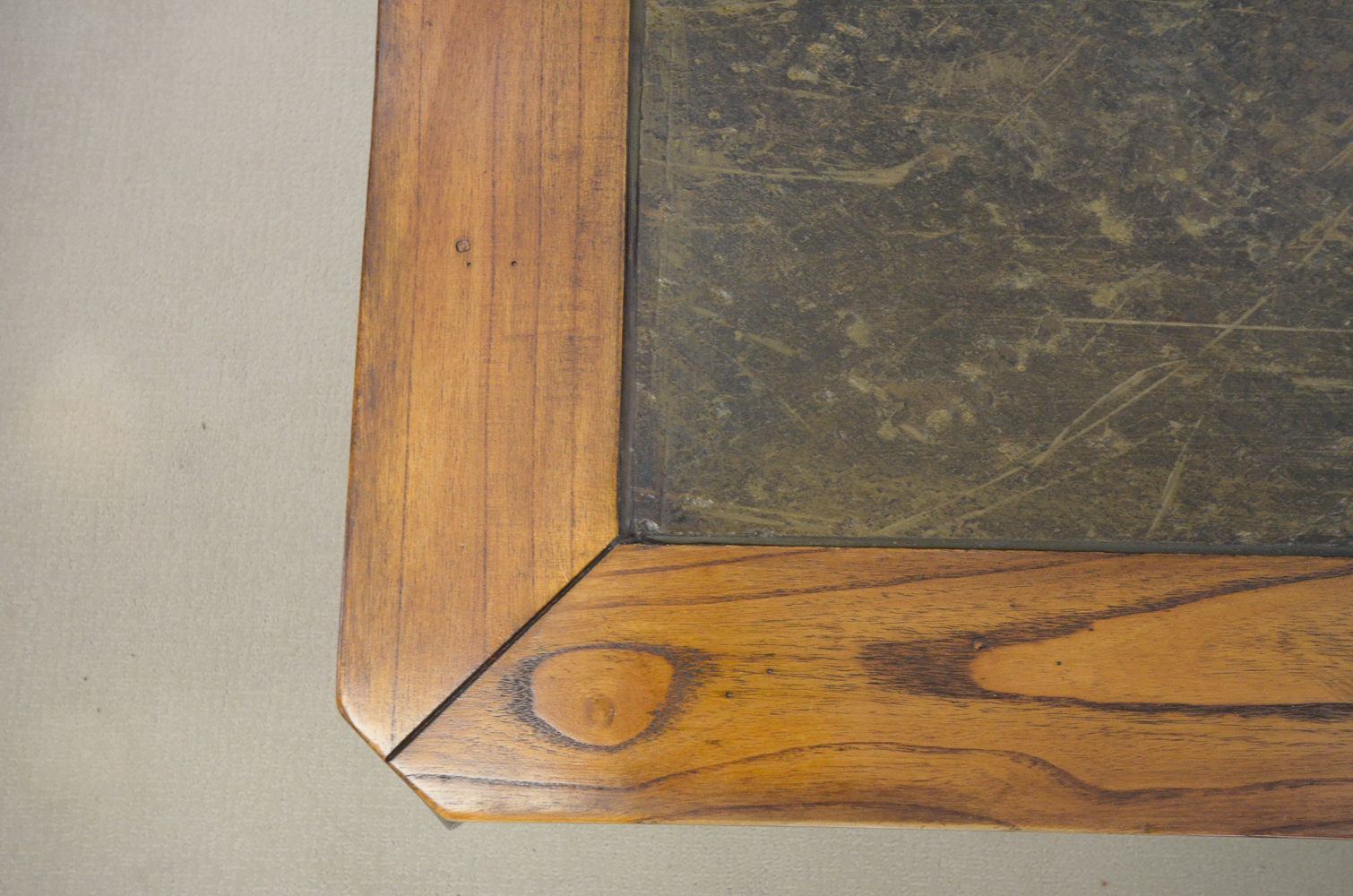 Wood and Stone Tile Coffee Table