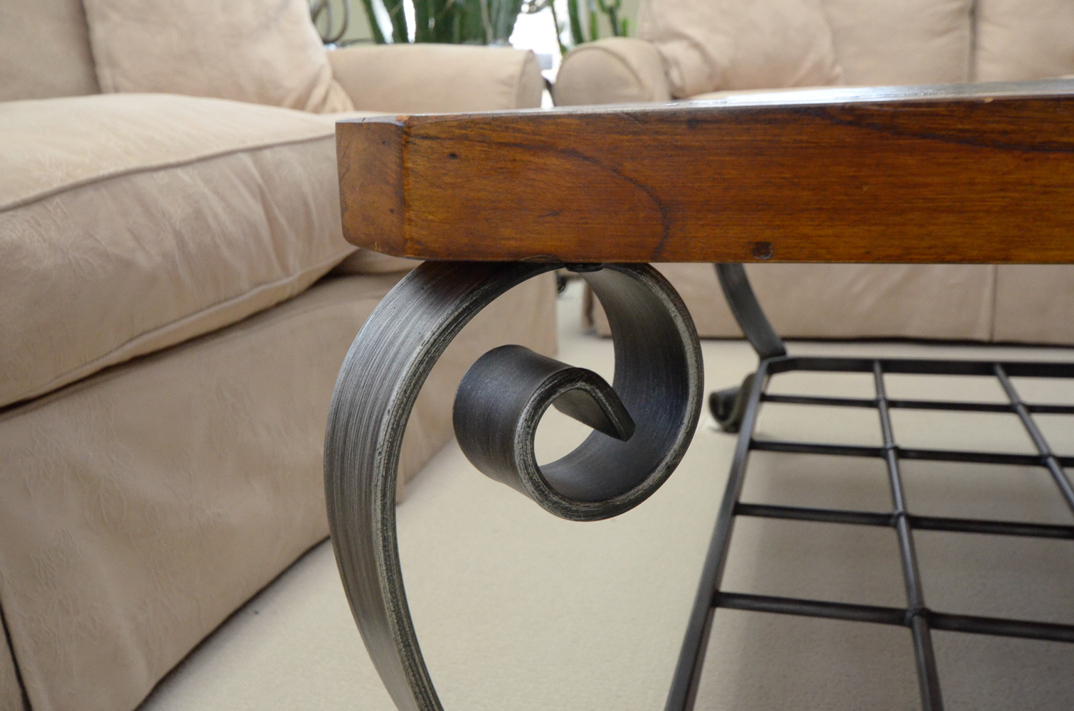 Wood and Stone Tile Coffee Table