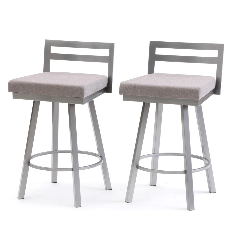 Pair of Amisco "Derek" Swivel Bar Stools