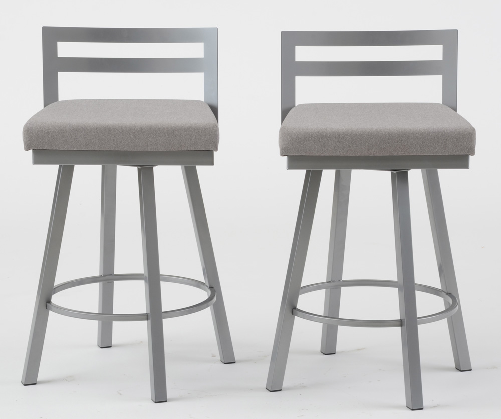 Pair of Amisco "Derek" Swivel Bar Stools