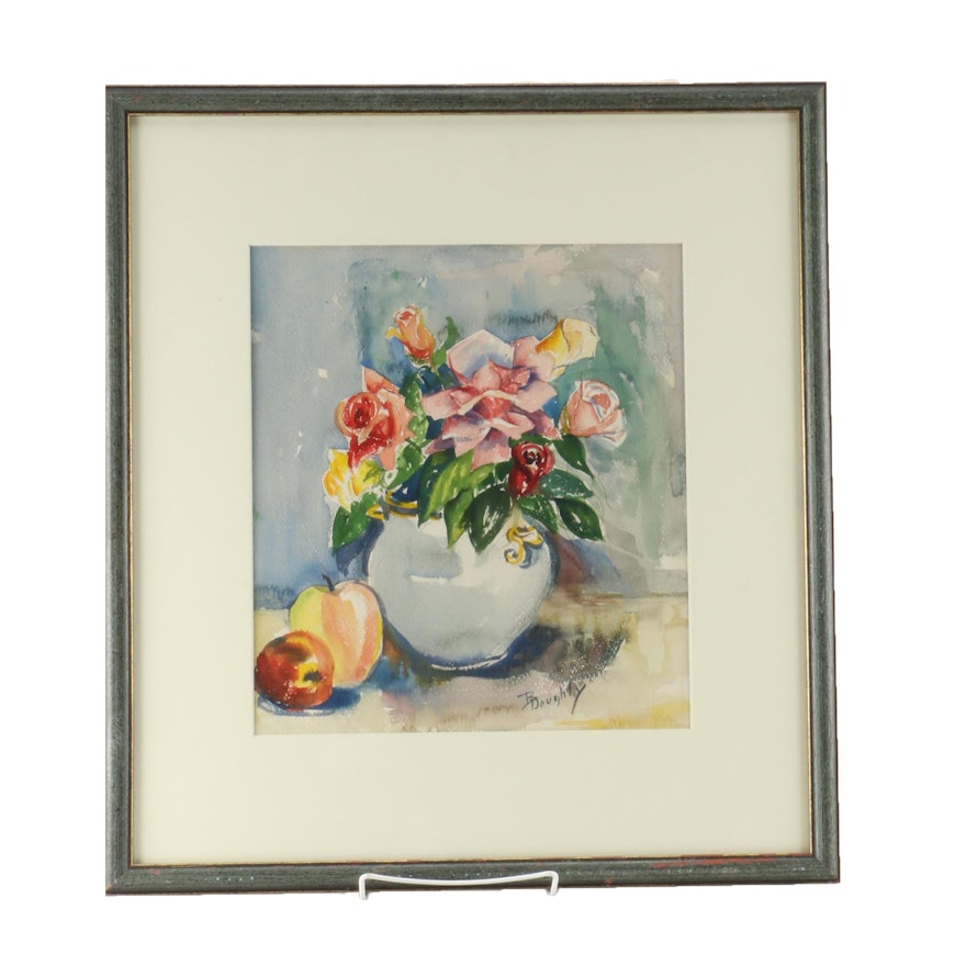 B. Doughty Watercolor Painting on Paper of Still Life