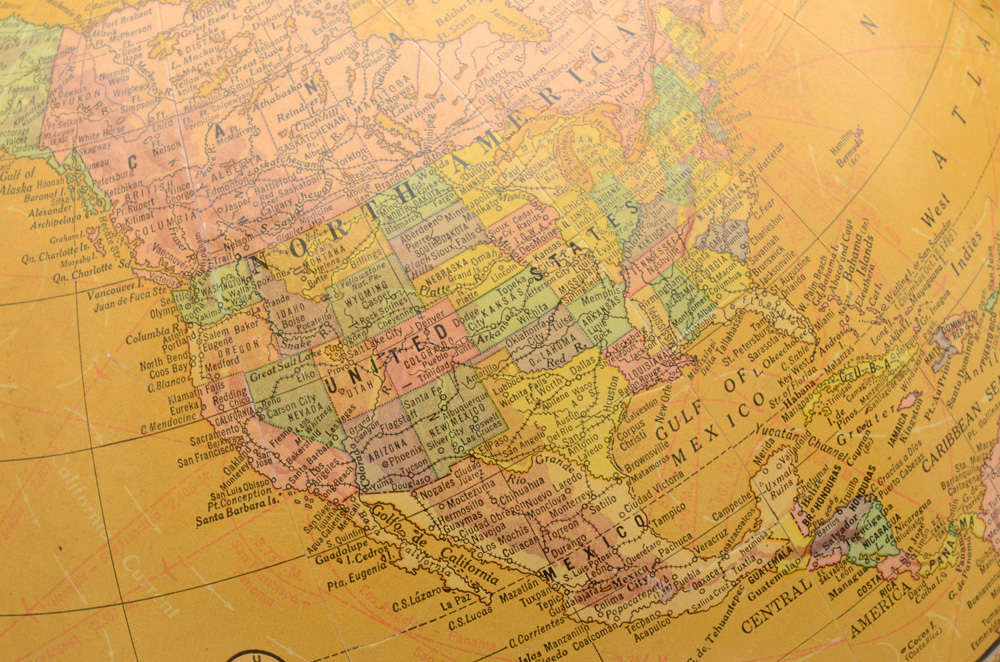 1960s Vintage Globe on Stand