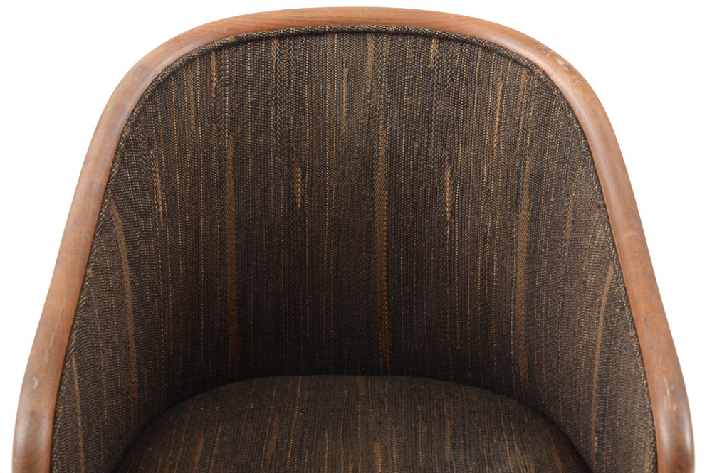 Pair of Curvilinear Teak Framed Arm Chairs