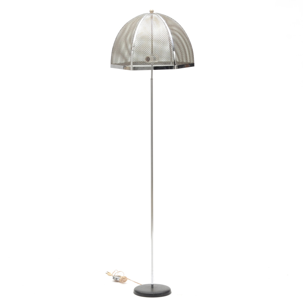 Vintage Chromed Modernist Floor Lamp