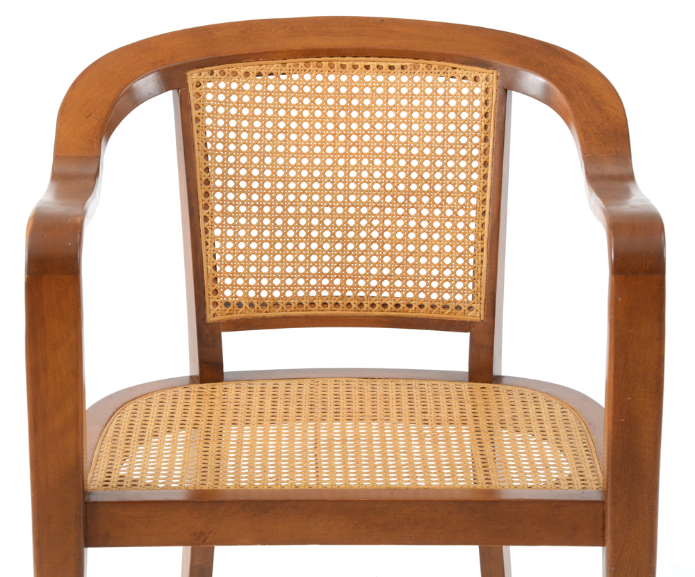 Pair of Ed Wormley for Dunbar Caned Armchairs