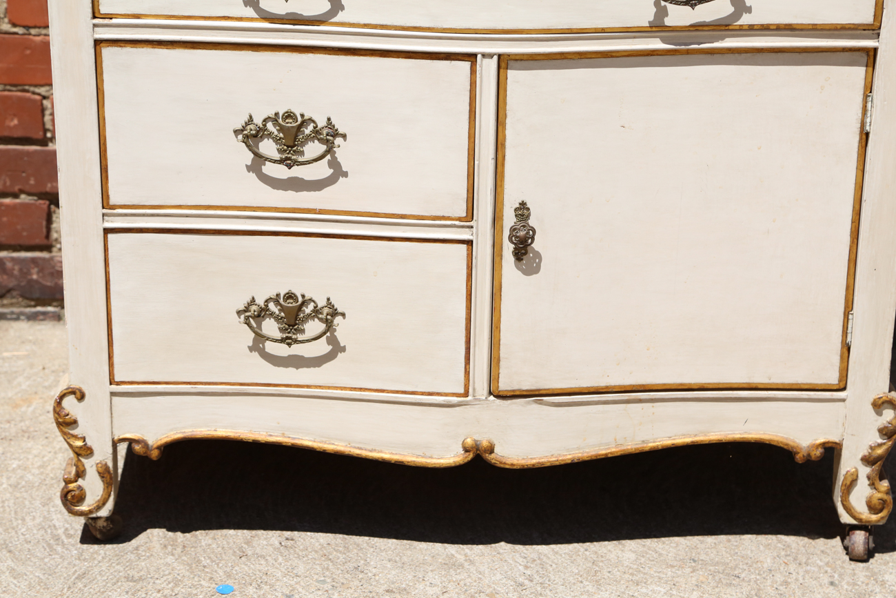 French Provincial Style Storage Chest With Marble Top