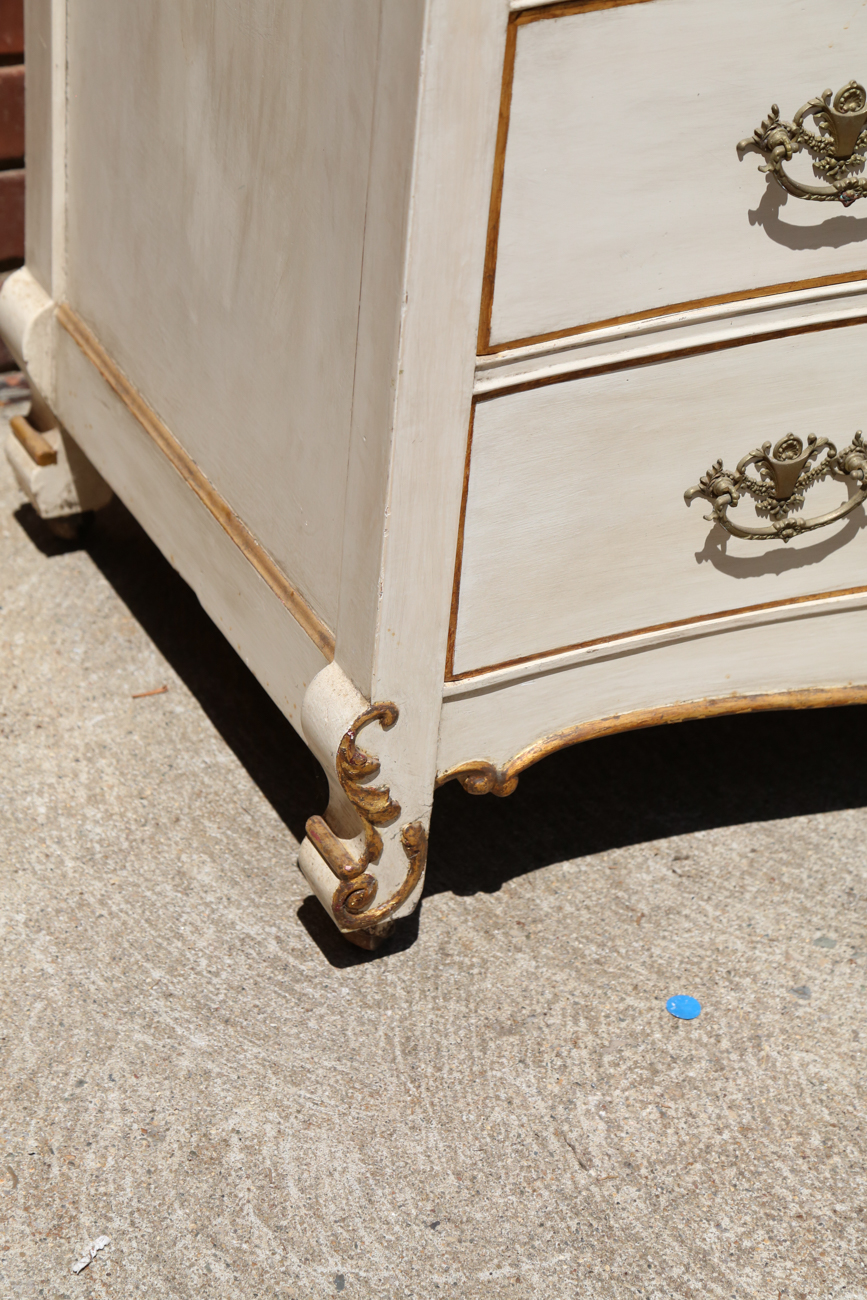 French Provincial Style Storage Chest With Marble Top