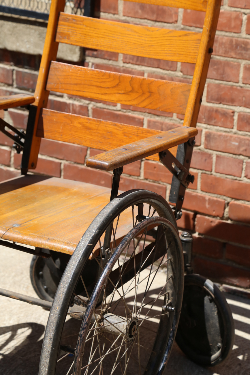 Late 1800s Oak Wheelchair
