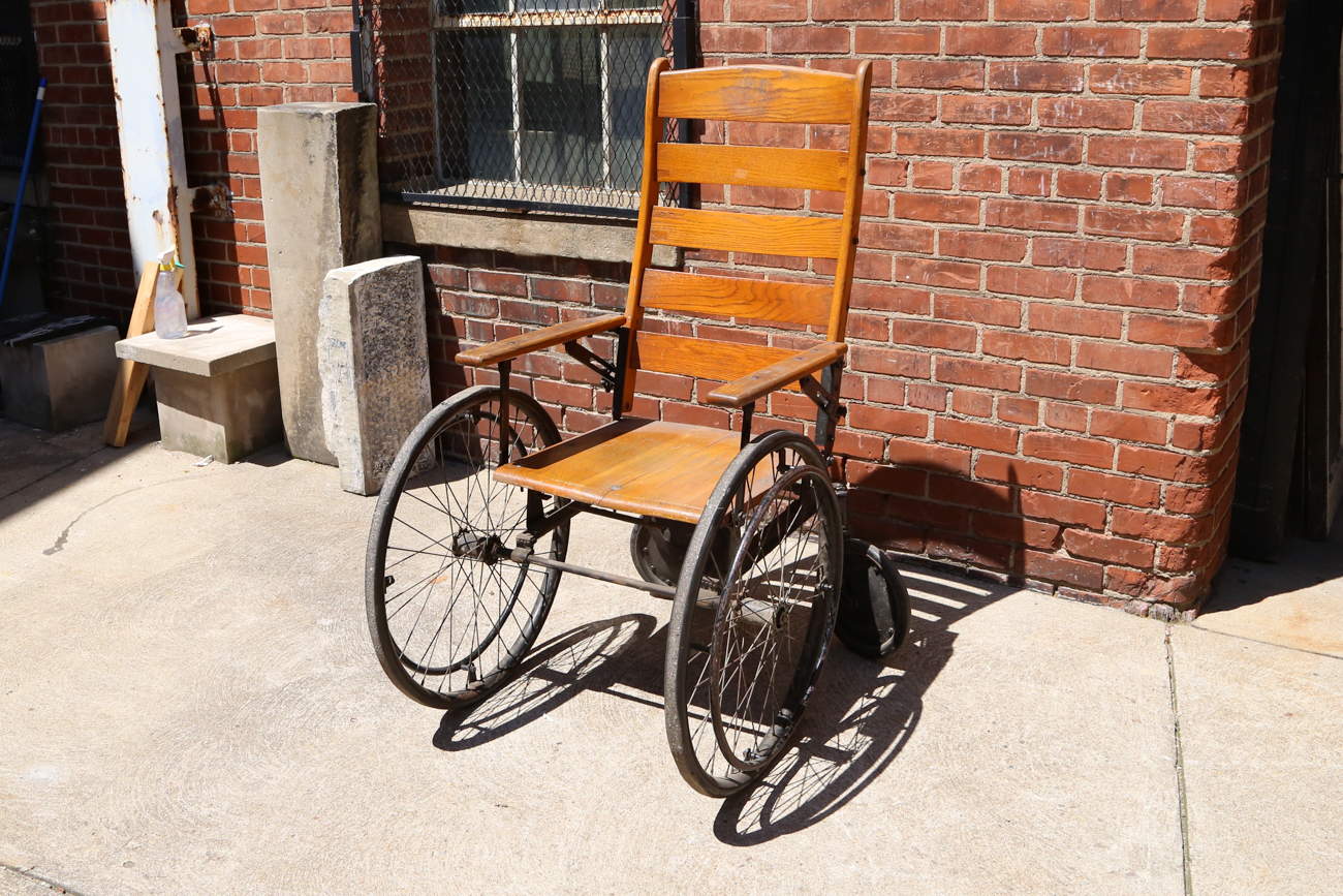 Late 1800s Oak Wheelchair