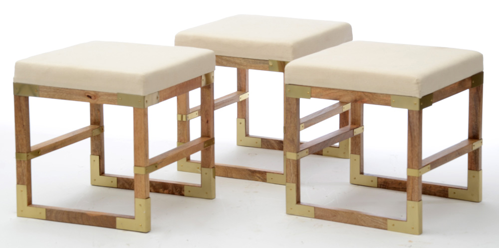 Contemporary Mango Wood Stools