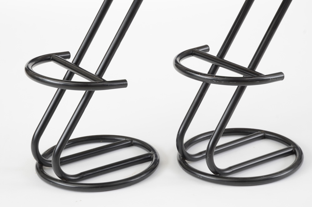 Pair of Black Art Deco Counter Stools