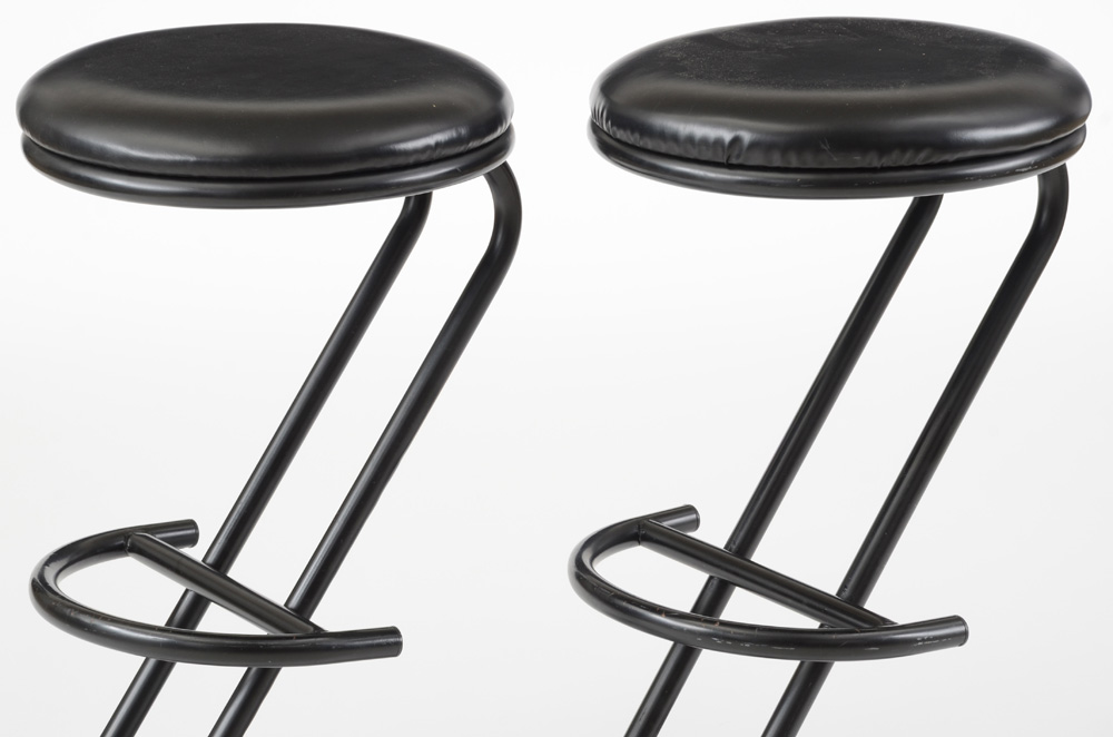 Pair of Black Art Deco Counter Stools