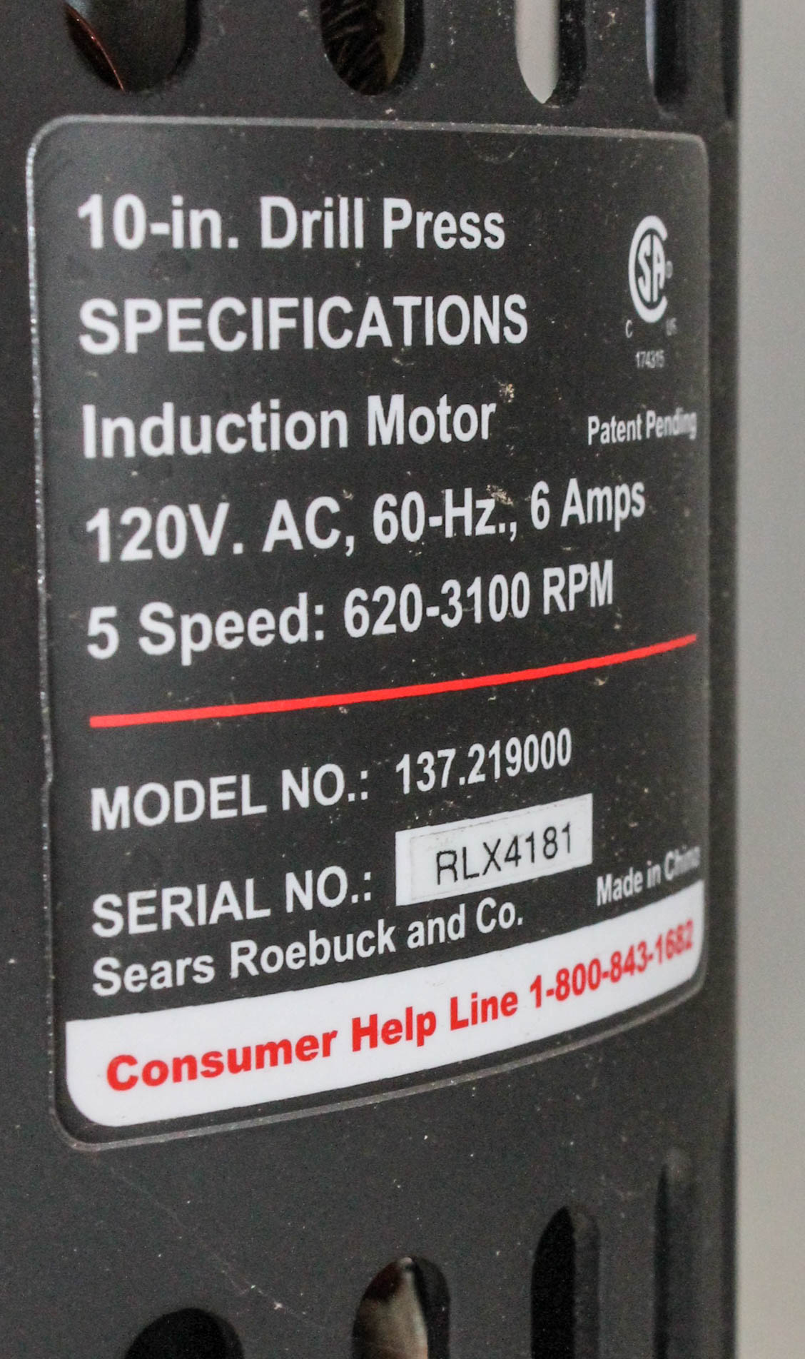 Craftsman 2/3 HP Drill Press with Laser Trac