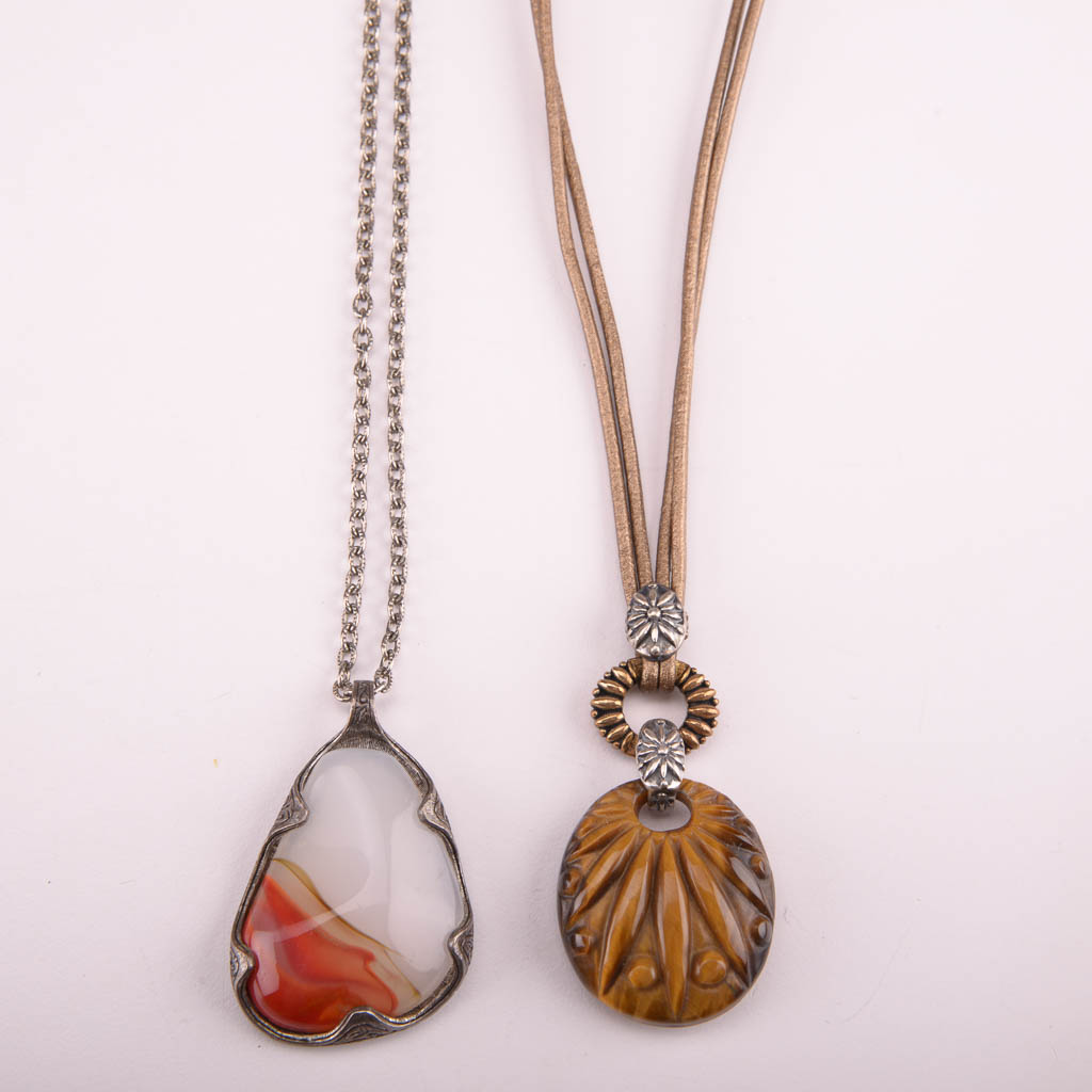 Collection of Red, Orange, and Brown Beaded Fashion Jewelry