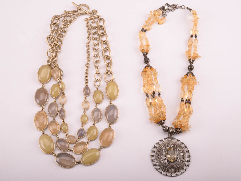 Collection of Red, Orange, and Brown Beaded Fashion Jewelry