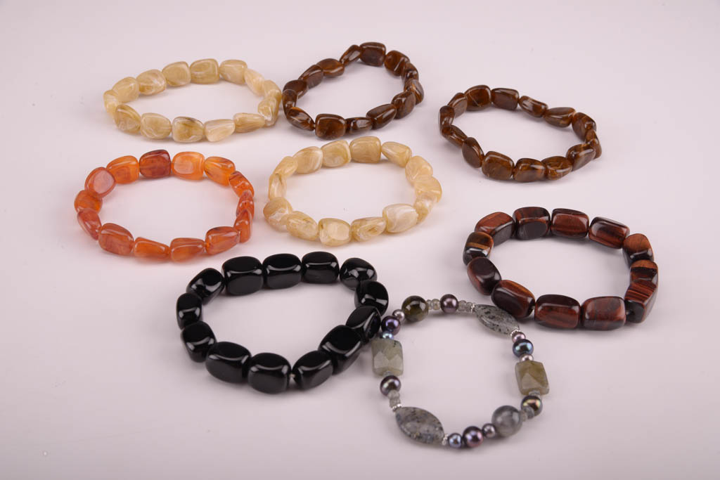 Collection of Red, Orange, and Brown Beaded Fashion Jewelry