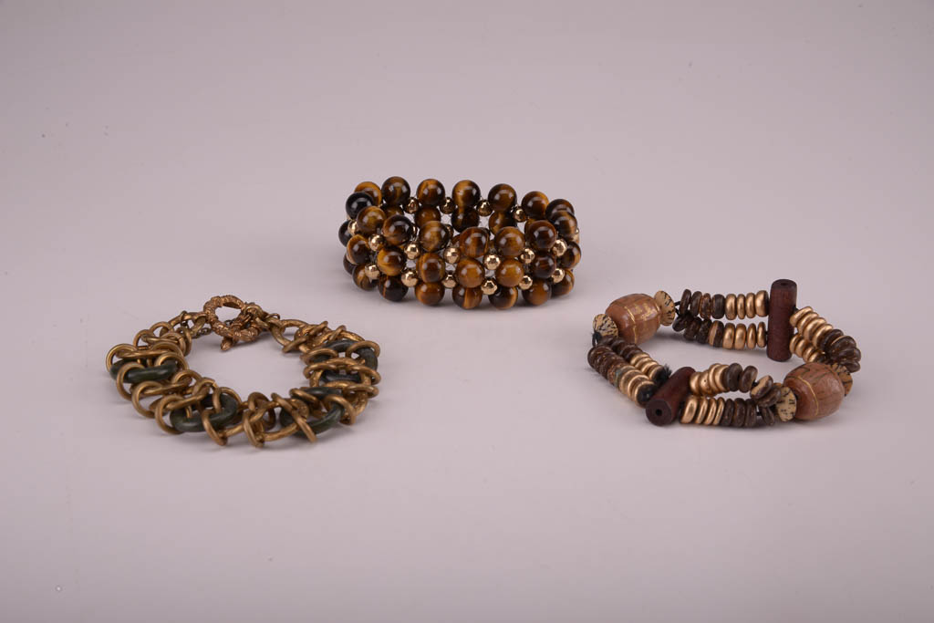 Collection of Red, Orange, and Brown Beaded Fashion Jewelry