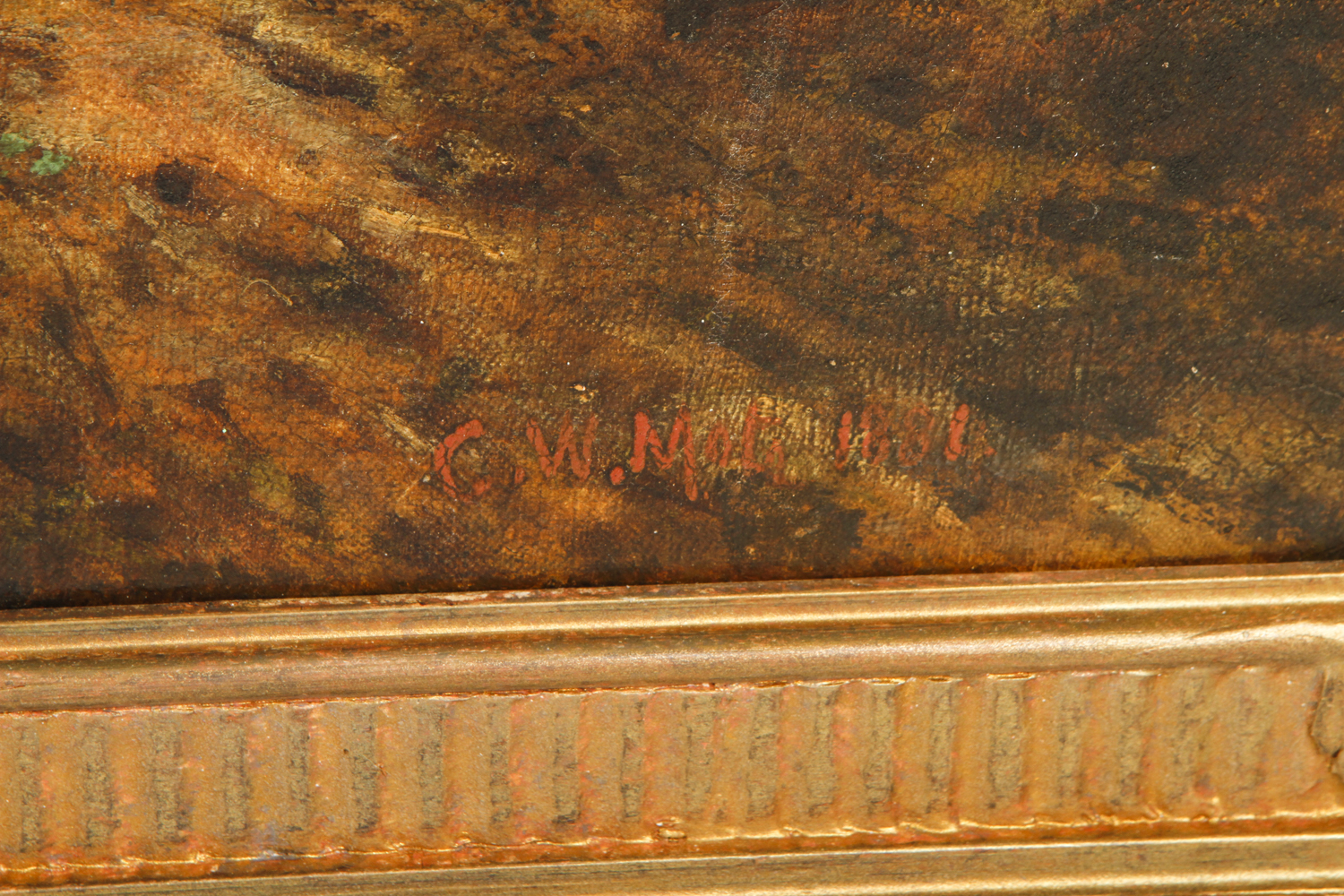 George William Mote 1881 Oil Painting on Canvas of an English Landscape