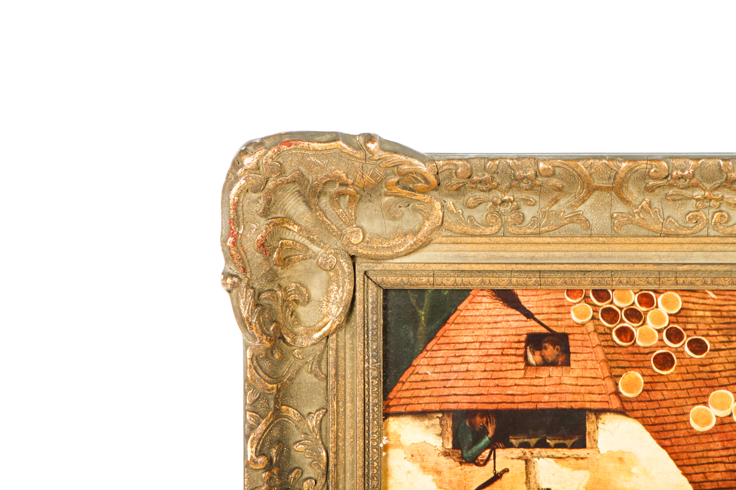 After Pieter Bruegel Lithograph Print on Board "Netherlandish Proverbs"