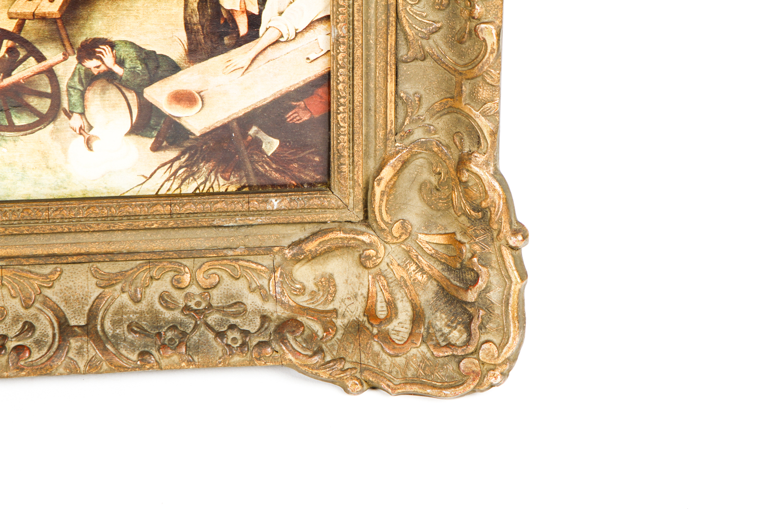 After Pieter Bruegel Lithograph Print on Board "Netherlandish Proverbs"