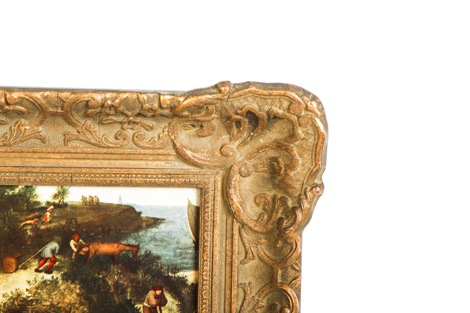 After Pieter Bruegel Lithograph Print on Board "Netherlandish Proverbs"