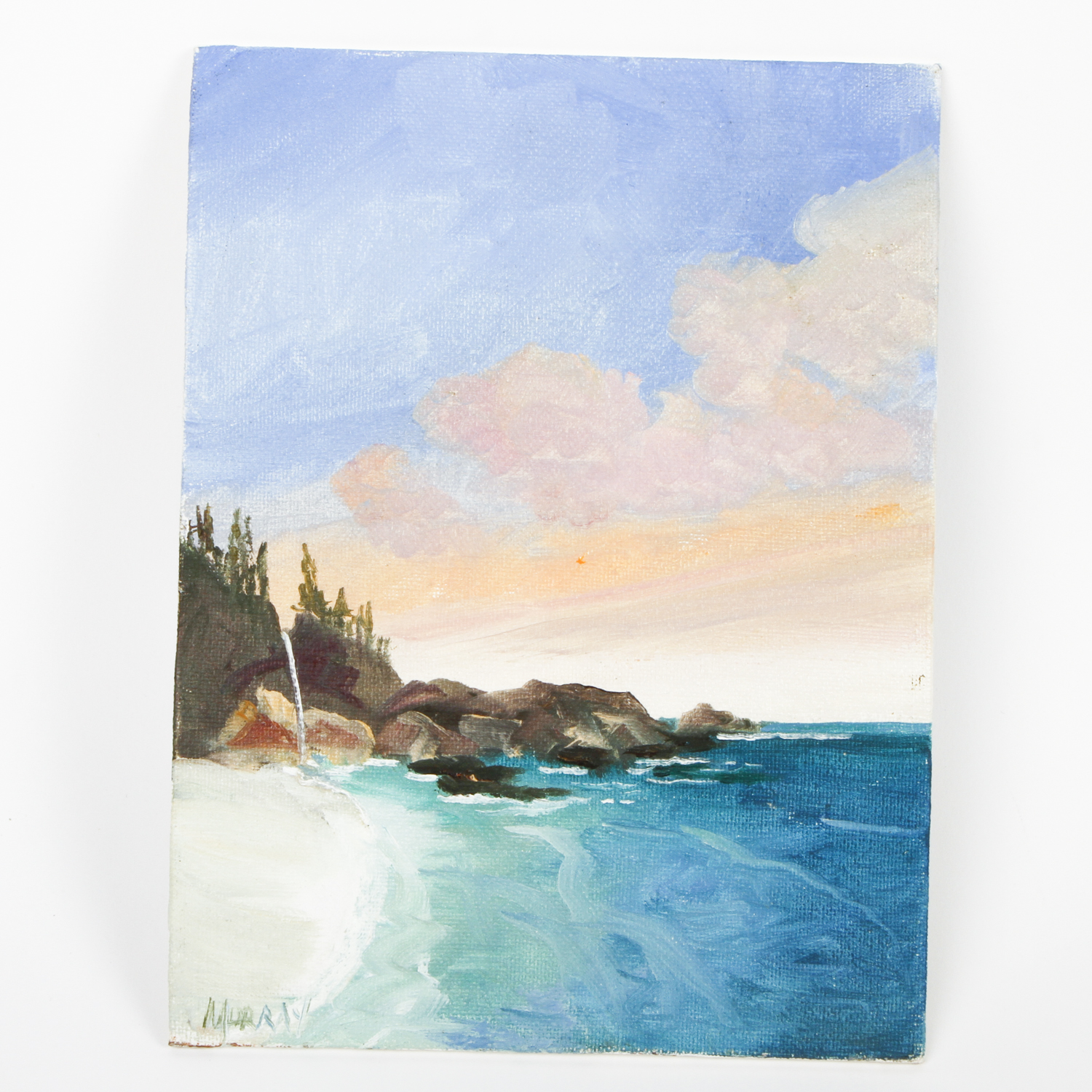 Kathleen Murray Oil Painting on Canvas Board "Big Sur Sunset"