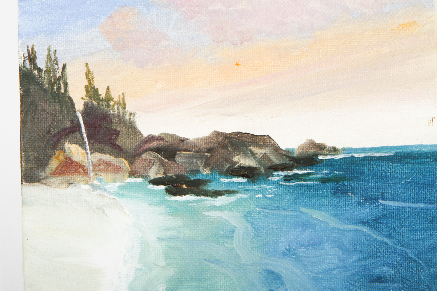 Kathleen Murray Oil Painting on Canvas Board "Big Sur Sunset"