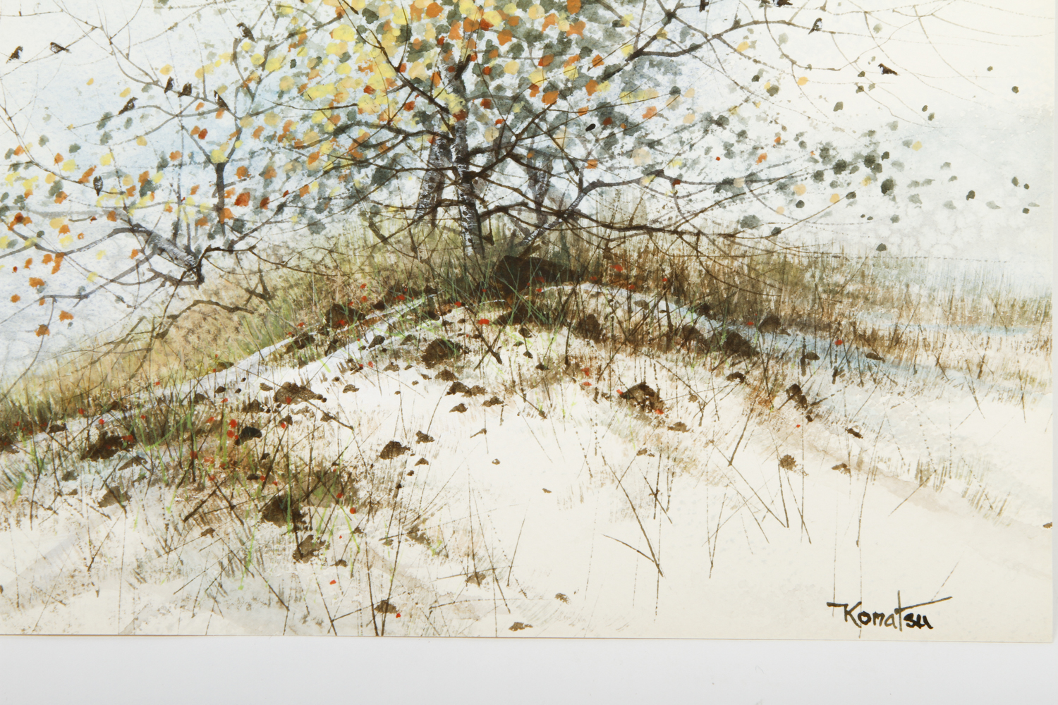 Komatsu Watercolor Painting on Paper "Late Autumn"