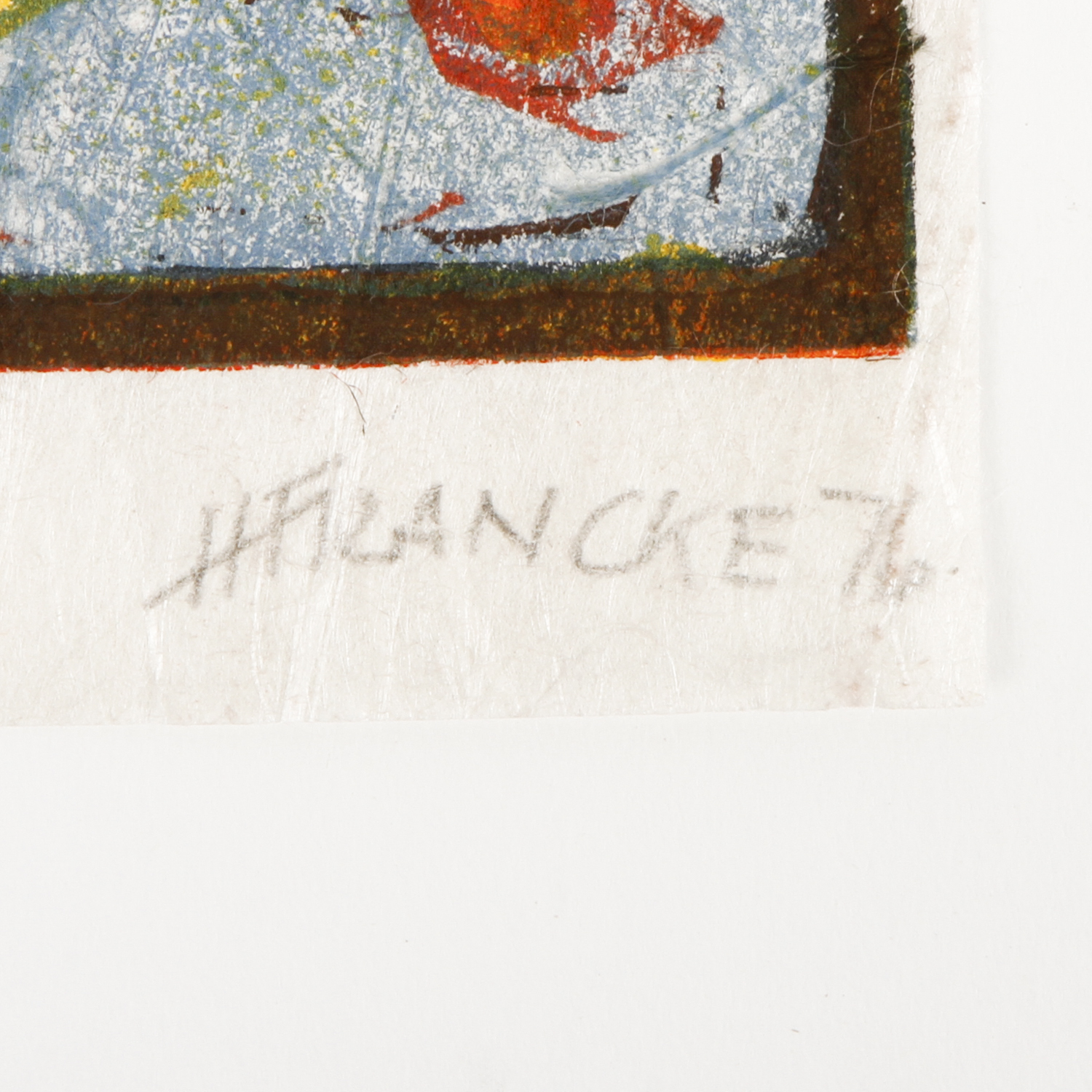 H. Francke Linocut on Paper "Black Collared Barbets"