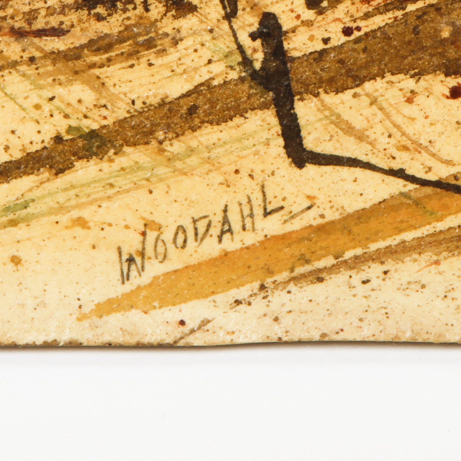 Francis Woodahl Watercolor Painting on Card "Winter Landscape"