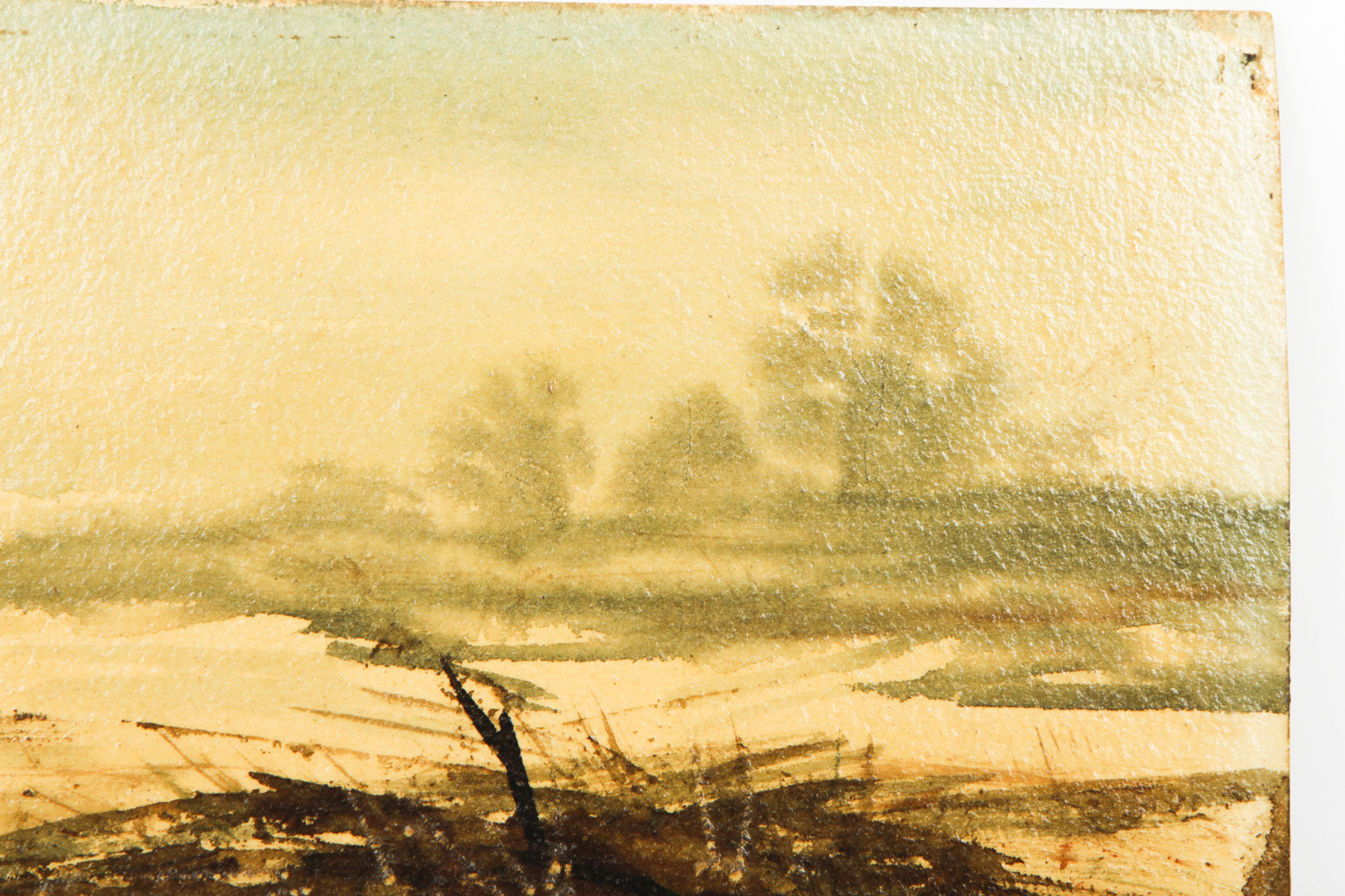 Francis Woodahl Watercolor Painting on Card "Winter Landscape"