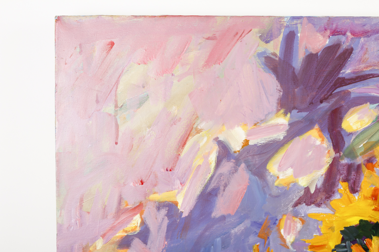 Maria Pucci Acrylic Painting on Canvas "Large Still Life of Sunflowers"