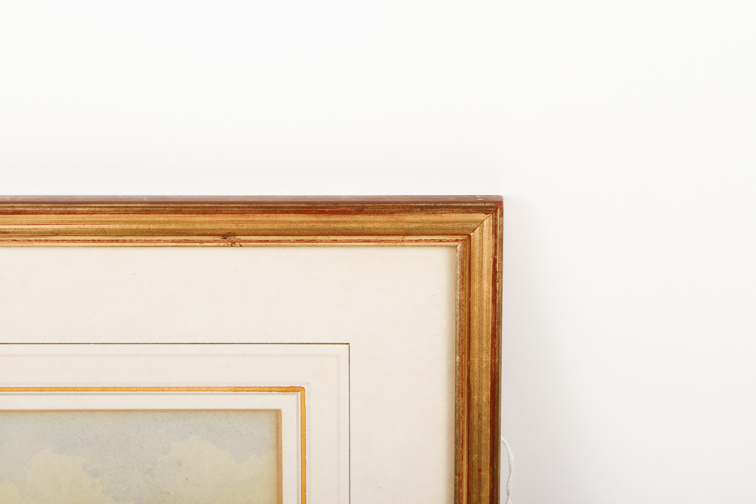 Watercolor and Gouache Painting on Paper of a Quaint English Landscape