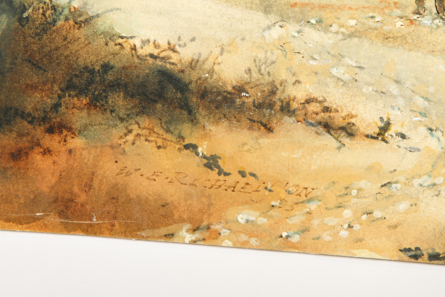 W.E. Rachaelson Mixed Media on Paperboard "Figures on the Shore"