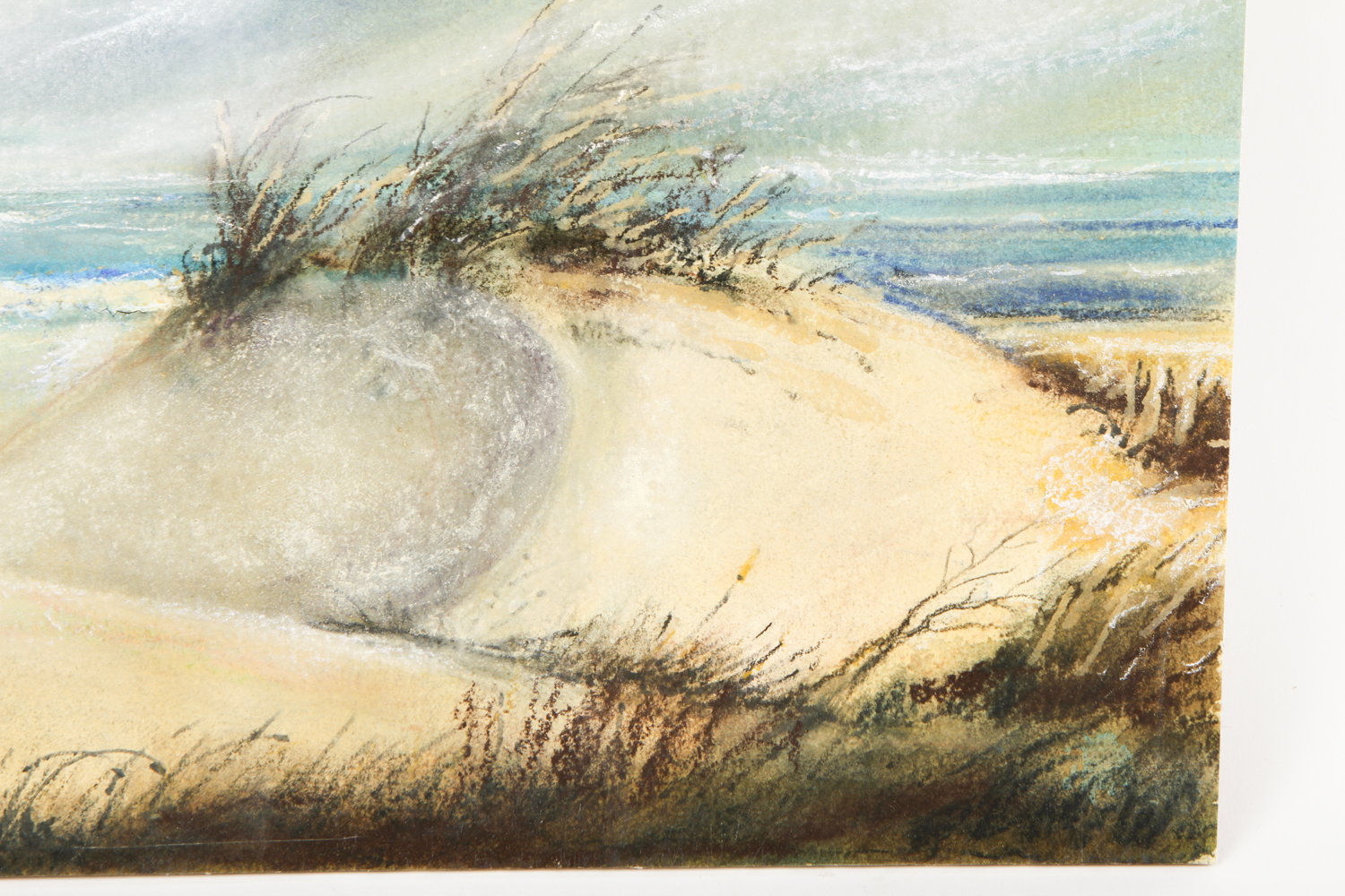 W.E. Rachaelson Mixed Media on Paperboard "Figures on the Shore"