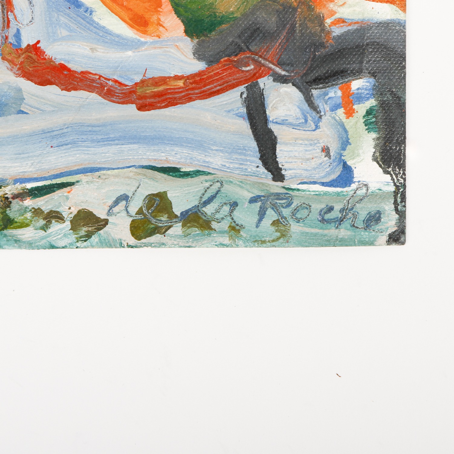 Janet Ament de la Roche Oil and Graphite Painting on Paper