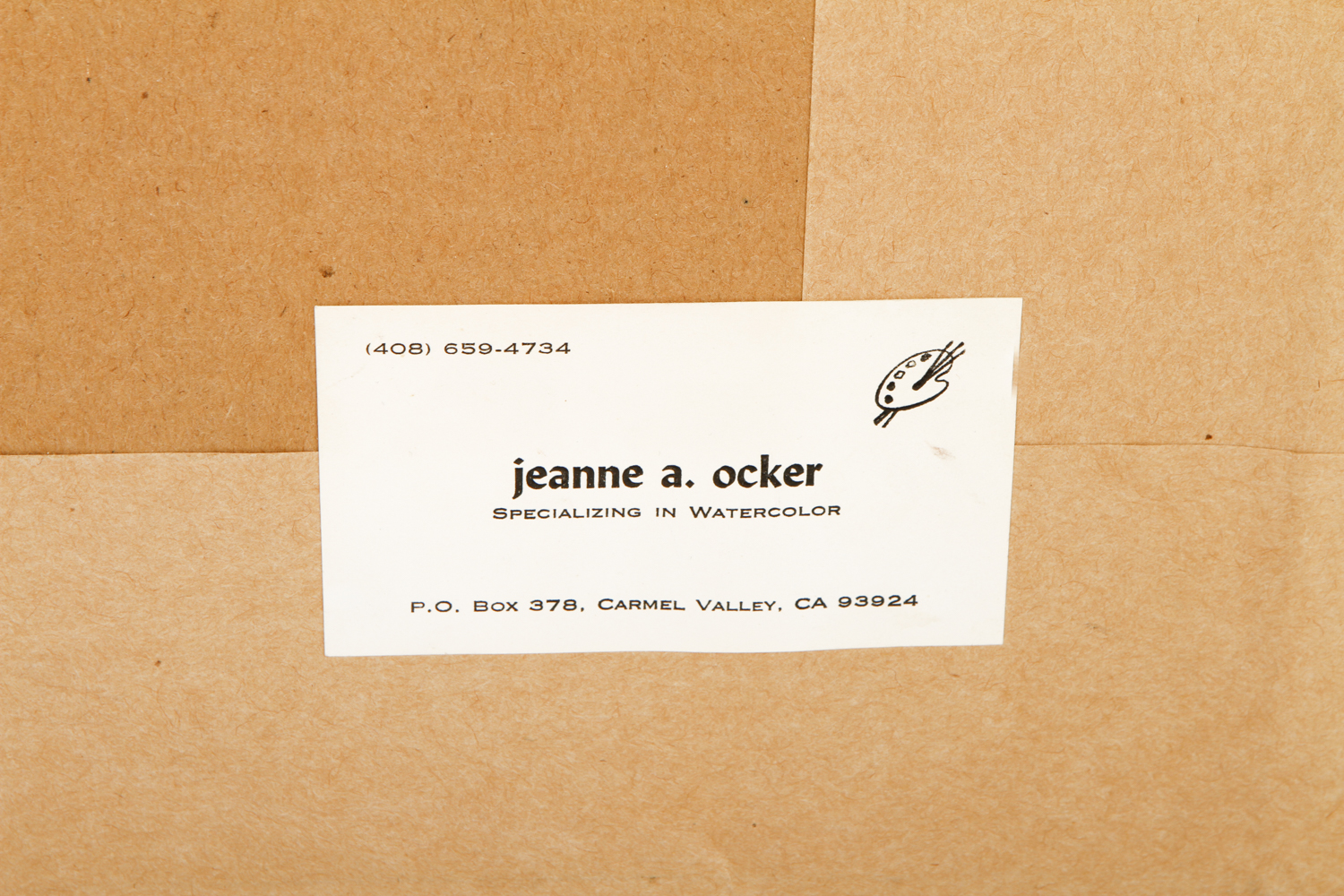 Jeanne A. Ocker Watercolor Painting on Paper "Carmel Valley Barn"