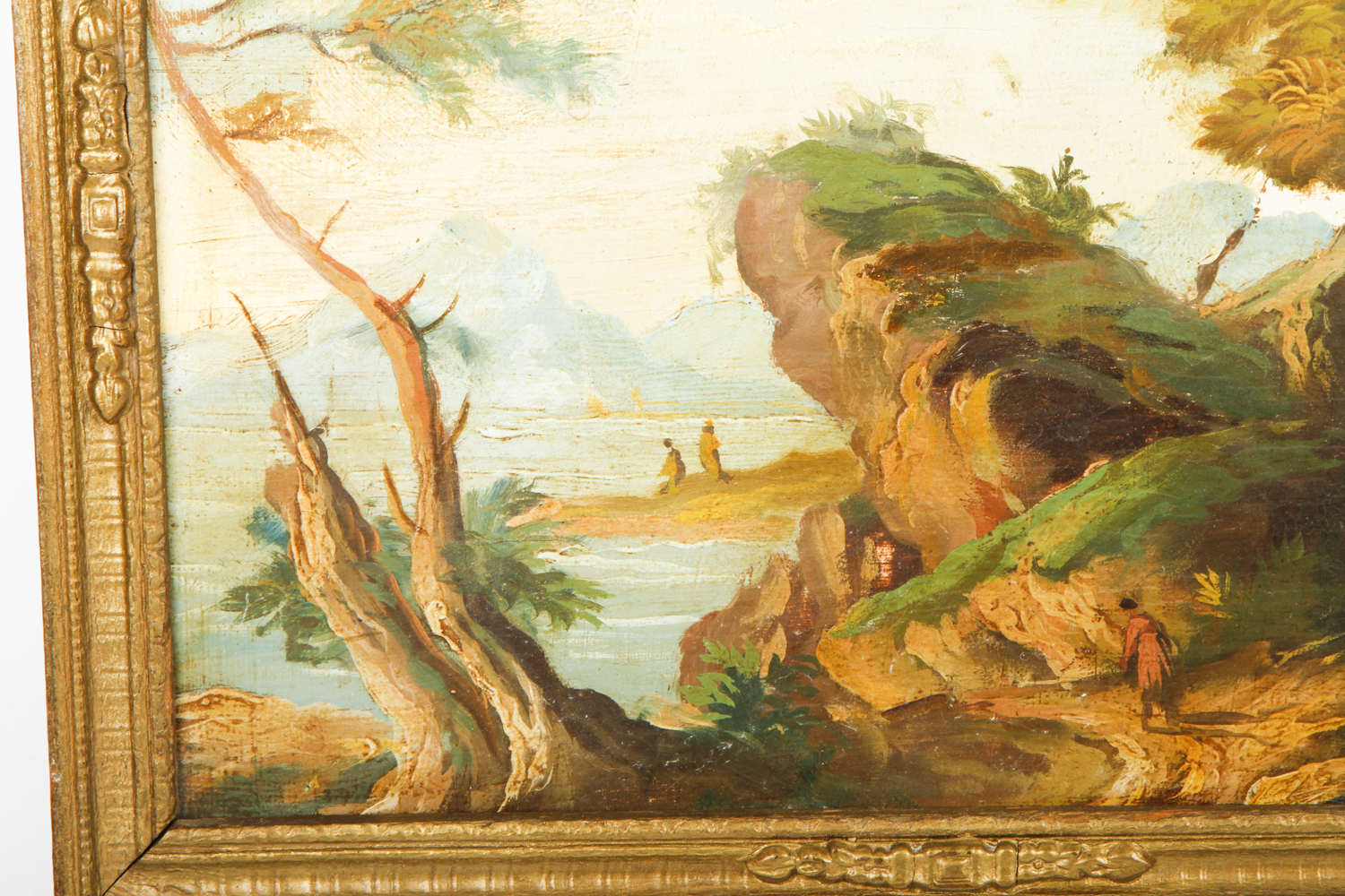 Oil Painting on Panel "Figures in Landscape" Attributed to Raphael Poggi