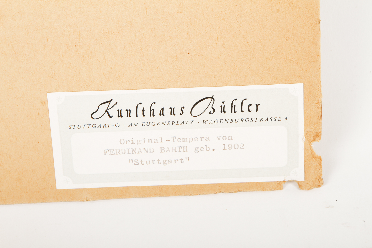 Ferdinand Barth Tempera Painting on Paper "Downtown"