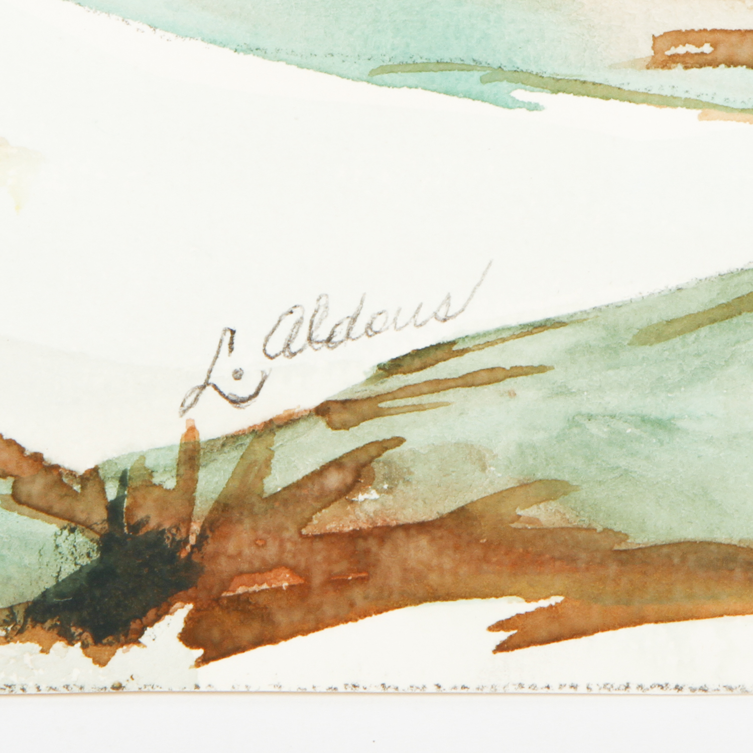 L. Aldous Watercolor and Pen and Ink on Paper "Farm Landscape"