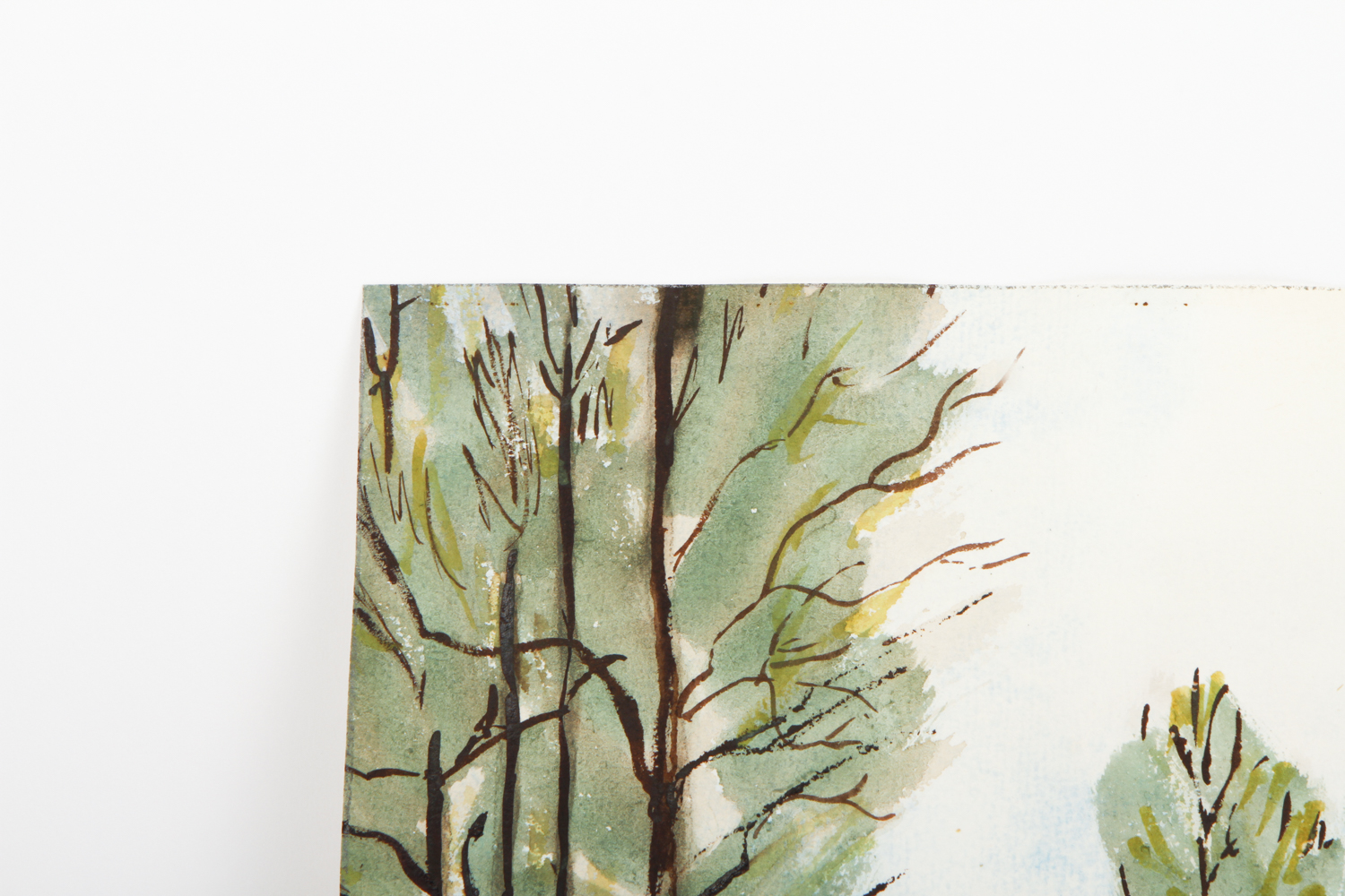 L. Aldous Watercolor and Pen and Ink on Paper "Farm Landscape"